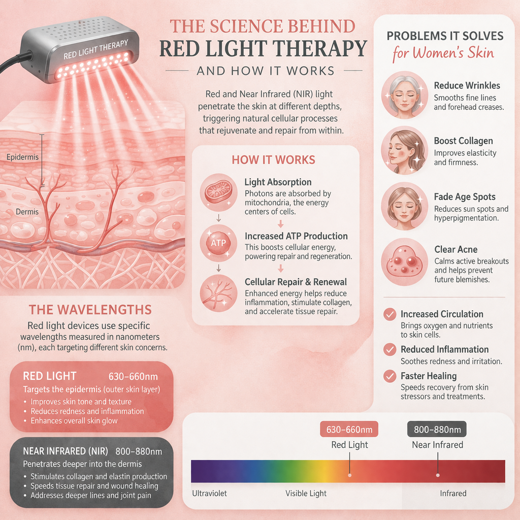 Anti-Aging™ Red Light Therapy Mask (FDA Cleared) (Medical Grade LED)